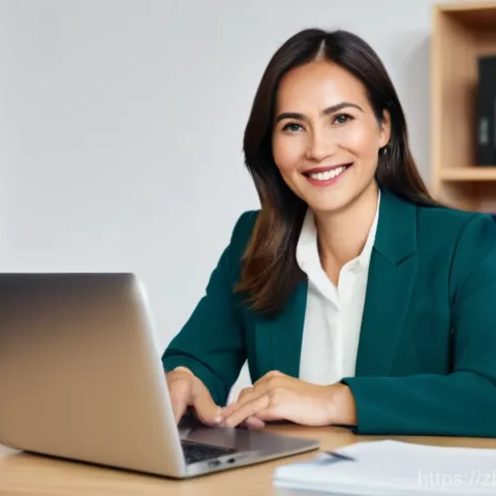 변호사 일상 공유 블로그 작성법 - **Prompt:** A warm and inviting scene of a professional female lawyer in her late 30s, dressed in sm...