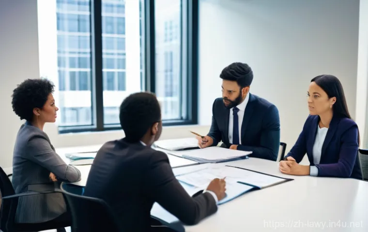 변호사 면접에서 자주 묻는 질문 - **A highly professional and confident young lawyer in a job interview at a modern law firm.**
    * ...