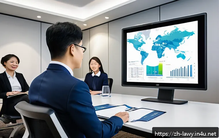 변호사와 기업 윤리 자문 사례 - A modern corporate office scene showcasing a professional legal advisor in business attire leading a...
