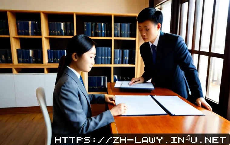 변호사와 실무 교육 자료 활용 - Photorealistic modern law office training session, a lawyer in professional business attire reviewin...